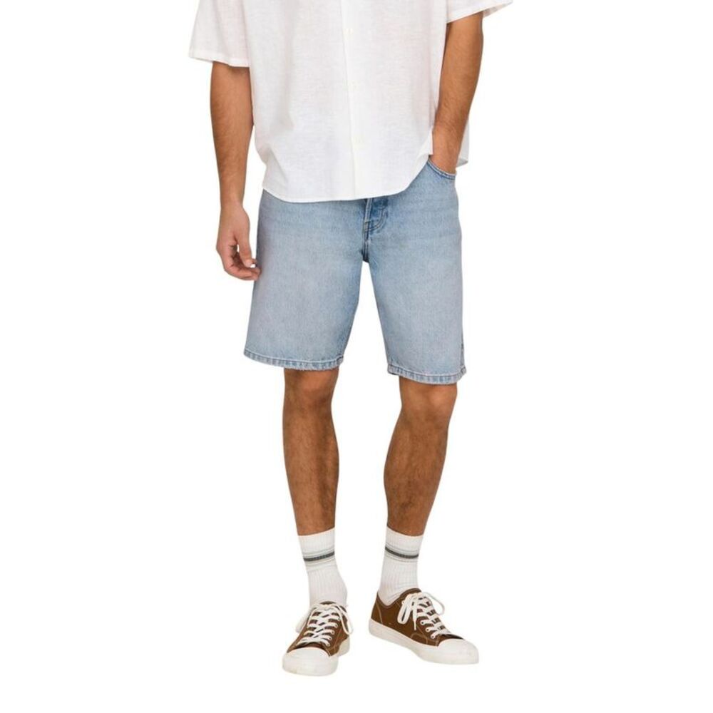 Only & Sons Light Blue Cotton Bermuda Men's Shorts